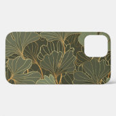 Luxe Ginkgo Gold Line Art Case-Mate iPhone Case (Achterkant (horizontaal))