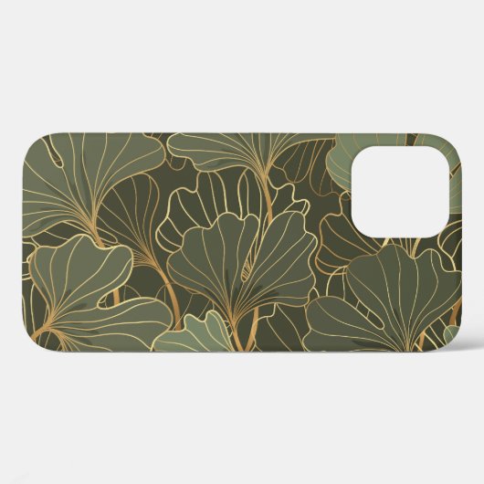 Luxe Ginkgo Gold Line Art Case-Mate iPhone Case (Achterkant (horizontaal))