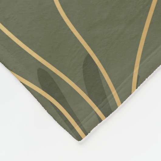 Luxe Ginkgo Gold Line Art Fleece Deken (Hoek)