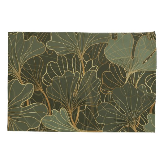 Luxe Ginkgo Gold Line Art Kussensloop (Achterkant)