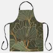 Luxe Ginkgo Gold Line Art Schort (Voorkant)