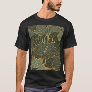 Luxe Ginkgo Gold Line Art T-shirt