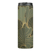 Luxe Ginkgo Gold Line Art Thermosbeker (Achterkant)