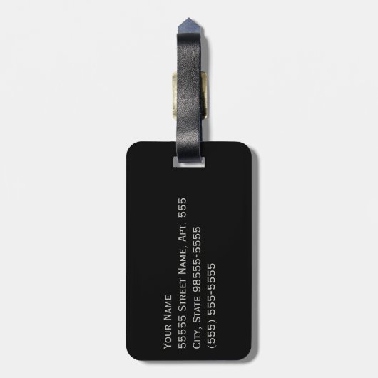 Luxe Giraffe print elegant monogram en naam Bagagelabel (Achterkant verticaal)