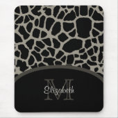 Luxe Giraffe print elegant monogram en naam Muismat (Voorkant)