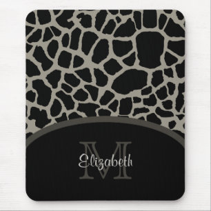 Luxe Giraffe print elegant monogram en naam Muismat