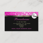 Luxe Girly Pink Sparkle Glitter en Logo Noble Visitekaartje (Achterkant)