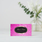 Luxe Girly Pink Sparkle Glitter Noble Elegance Visitekaartje (Staand voorkant)