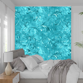 Luxe Girly Turquoise zachte satijn Textuur Behang