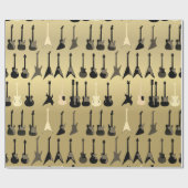 Luxe  gitaarafdrukken cadeaupapier (Vlak)