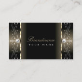 Luxe Glam Black Beige Squiggled Jewels Ornamental Visitekaartje (Voorkant)