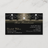 Luxe Glam Black Beige Squiggly Jewels met Logo Visitekaartje (Achterkant)