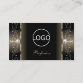 Luxe Glam Black Beige Squiggly Jewels met Logo Visitekaartje (Voorkant)