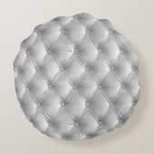 Luxe Glam Blauw Zacht Grijs Faux Velvet Rond Kussen (Achterkant)