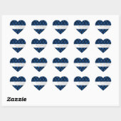 Luxe Glam Blauwe Nepfluwelen Stof Hart Sticker (Vel)
