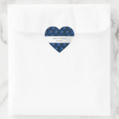 Luxe Glam Blauwe Nepfluwelen Stof Hart Sticker (Tas)