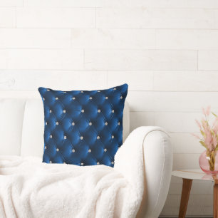 Luxe Glam Blauwe Zachte Grijze Nepfluwelen  Kussen