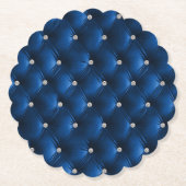 Luxe Glam Blue Faux Velvet Kartonnen Onderzetters (Voorkant)
