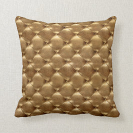 Luxe Glam Bronze Tufted Leather Opulent Gold Kussen
