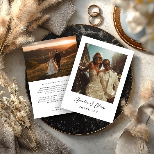 Luxe Glam Bruiloft Bedankkaart