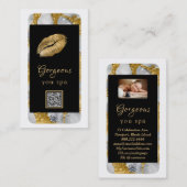 Luxe Glam Cell Phone Gold QR LOGO Foto Visitekaartje (Voorkant / Achterkant)