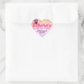 Luxe Glam Cute Girly Pink Glitter Cupcake Baking Hart Sticker (Tas)