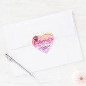 Luxe Glam Cute Girly Pink Glitter Cupcake Baking Hart Sticker (Envelop)