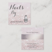 Luxe glam elegante glitternagels afsprakenkaartje (Voorkant / Achterkant)