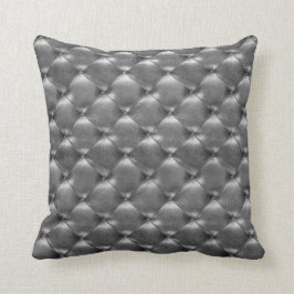 Luxe glam geloosd leder Opulent Grafiet Gray Kussen