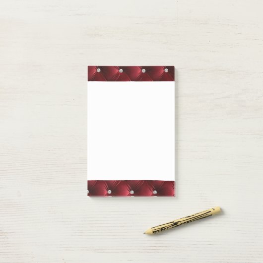 Luxe Glam Girly Red Faux Velvet Post-it® Notes (Op bureau)