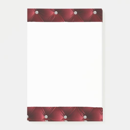 Luxe Glam Girly Red Faux Velvet Post-it® Notes (Voorkant)