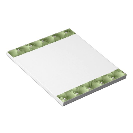Luxe Glam Girly Sage Green Faux Velvet Notitieblok (Schuin)