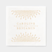 Luxe glam glitter deco vintage bruiloft folie servetten (Voorkant)