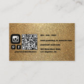 Luxe Glam Glittery Gold Marble Beauty Consultant Visitekaartje (Achterkant)