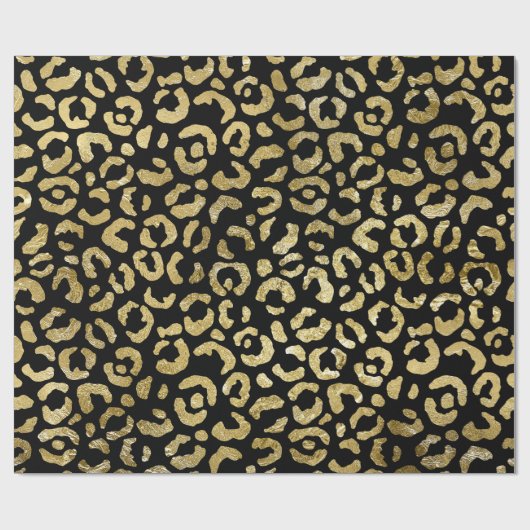 Luxe Glam Gold Black leopard Print Cadeaupapier (Vlak)