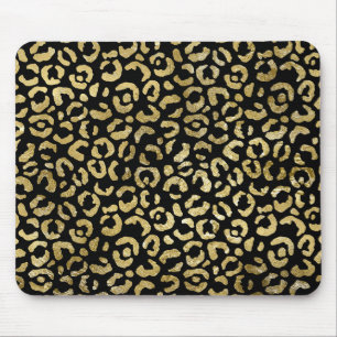 Luxe Glam Gold Black leopard Print Muismat