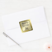 Luxe Glam Gold Dank u Business Logo Vierkante Sticker (Envelop)