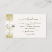 Luxe Glam Gold- en Cream- grenzen met Logo Visitekaartje (Achterkant)