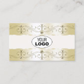Luxe Glam Gold- en Cream- grenzen met Logo Visitekaartje (Voorkant)