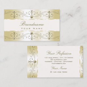 Luxe Glam Gold en  Cream-grenzen voor sierdoeleind Visitekaartje