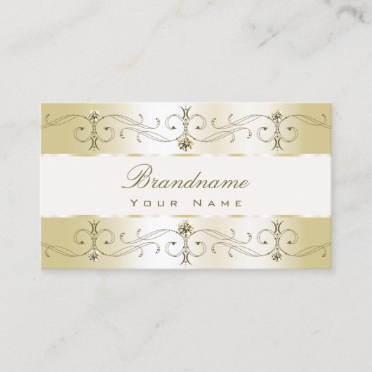 Luxe Glam Gold en  Cream-grenzen voor sierdoeleind Visitekaartje (Voorkant)