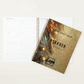 Luxe Glam Gold Glittery Marble Jaarlijks Planner (Display)