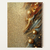 Luxe Glam Gold Glittery Marble Jaarlijks Planner (Achterkant)