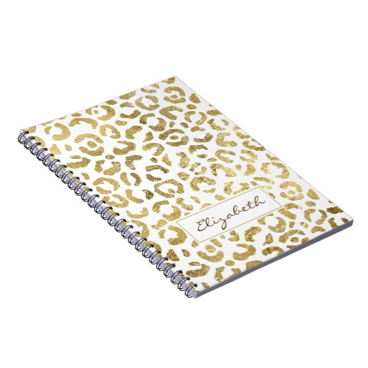 Luxe Glam Gold Leopard-printer Notitieboek (Rechterzijde)