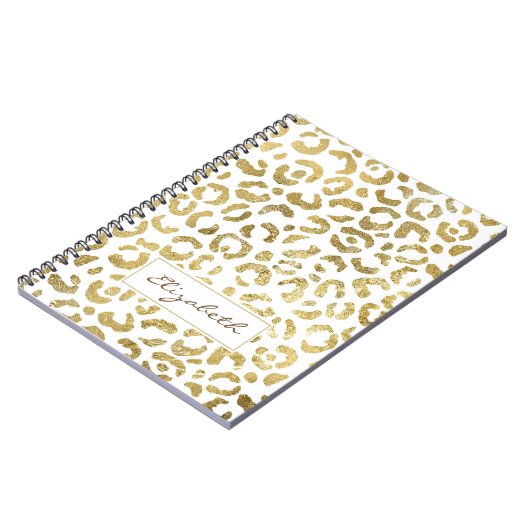 Luxe Glam Gold Leopard-printer Notitieboek (Linkerzijde)