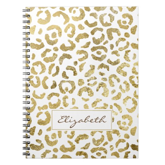 Luxe Glam Gold Leopard-printer Notitieboek (Voorkant)