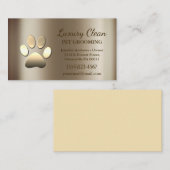 Luxe Glam Gold Metallic Dog Paw Grooming Service Visitekaartje (Voorkant / Achterkant)