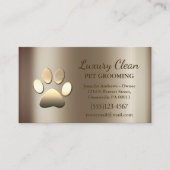 Luxe Glam Gold Metallic Dog Paw Grooming Service Visitekaartje (Voorkant)