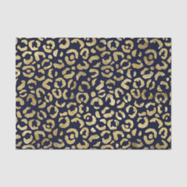 Luxe Glam Gold Navy Leopard-printer Tissuepapier