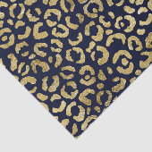 Luxe Glam Gold Navy Leopard-printer Tissuepapier (Detail)